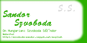 sandor szvoboda business card